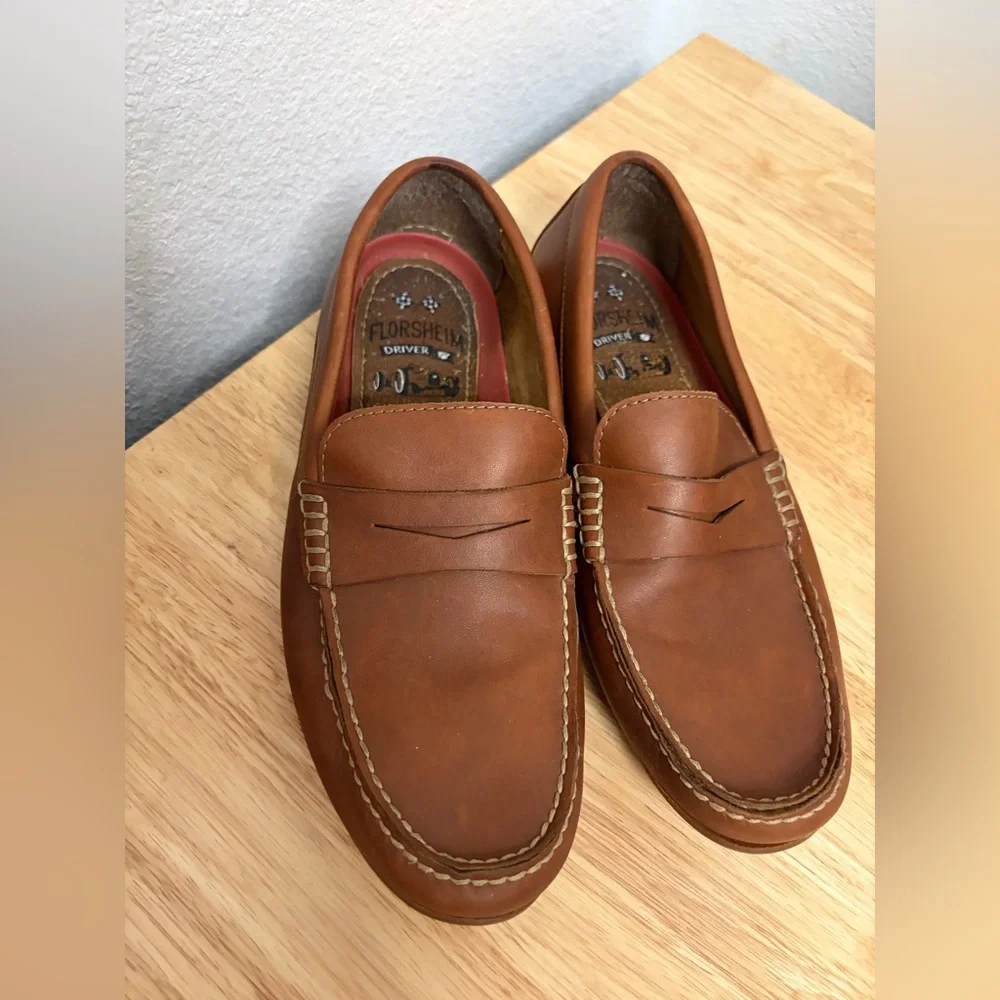 Florsheim Throttle Moc Toe Penny Driver Leather Preppy Classic Brown Crazy Horse